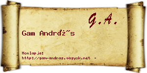Gam András névjegykártya